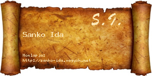 Sanko Ida névjegykártya